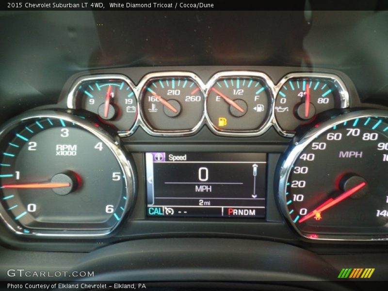 White Diamond Tricoat / Cocoa/Dune 2015 Chevrolet Suburban LT 4WD