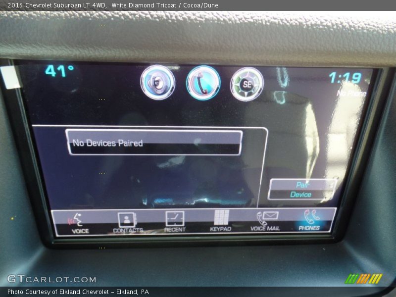 White Diamond Tricoat / Cocoa/Dune 2015 Chevrolet Suburban LT 4WD