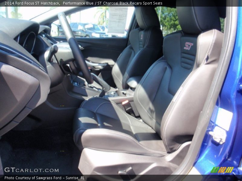 Performance Blue / ST Charcoal Black Recaro Sport Seats 2014 Ford Focus ST Hatchback