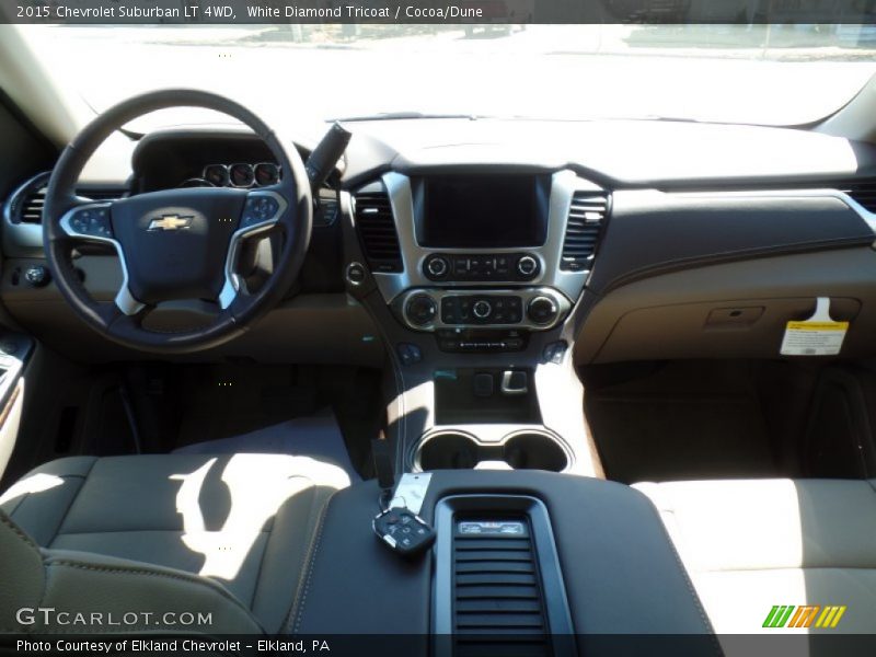 White Diamond Tricoat / Cocoa/Dune 2015 Chevrolet Suburban LT 4WD