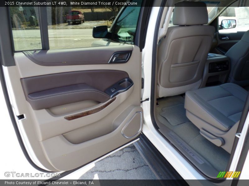 White Diamond Tricoat / Cocoa/Dune 2015 Chevrolet Suburban LT 4WD