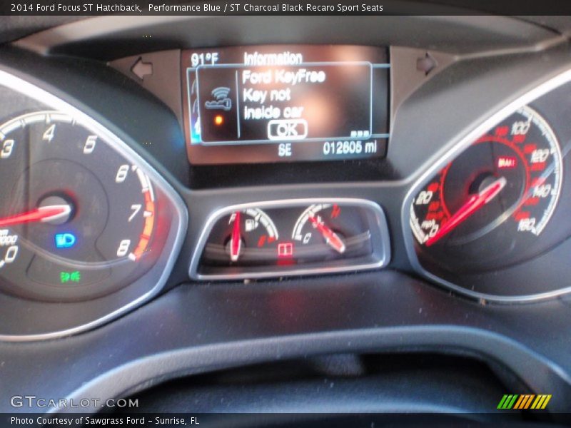 Performance Blue / ST Charcoal Black Recaro Sport Seats 2014 Ford Focus ST Hatchback