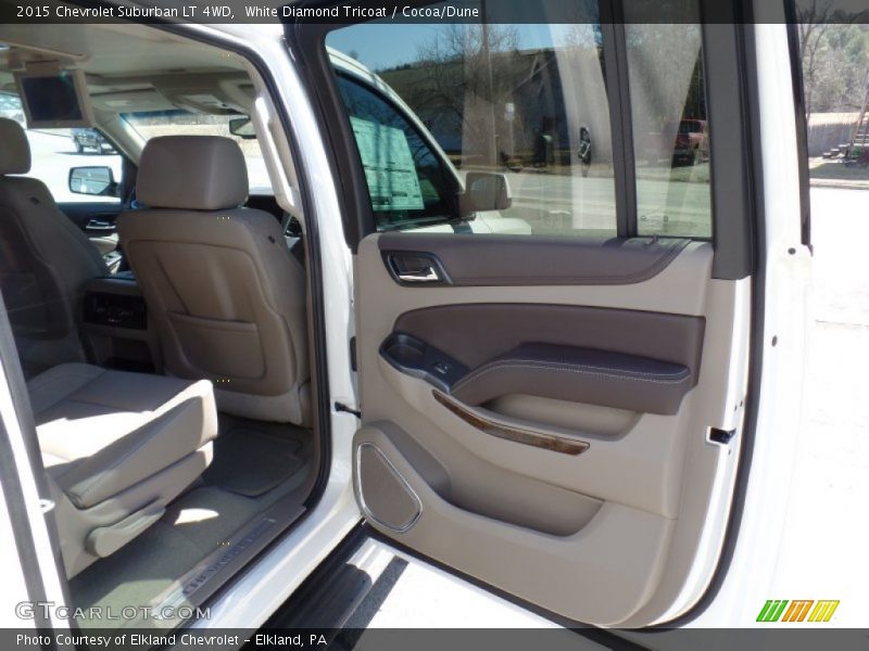 White Diamond Tricoat / Cocoa/Dune 2015 Chevrolet Suburban LT 4WD