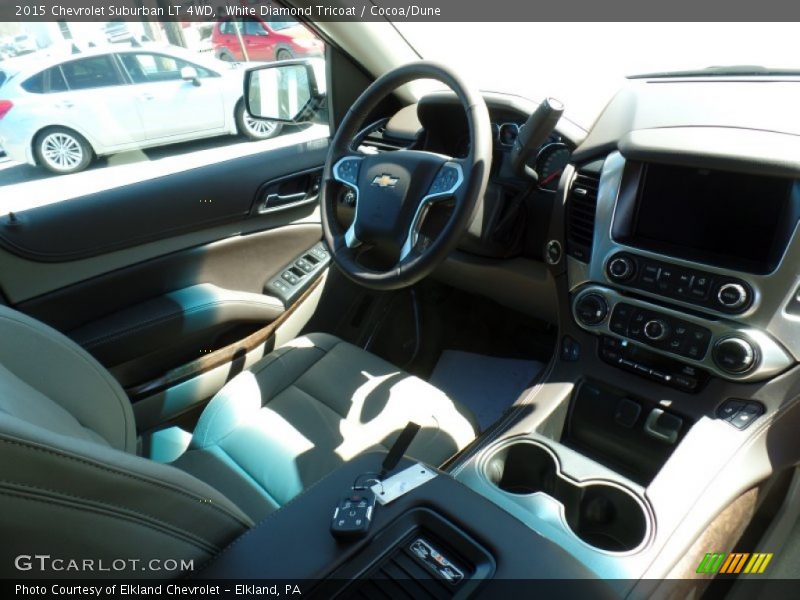 White Diamond Tricoat / Cocoa/Dune 2015 Chevrolet Suburban LT 4WD