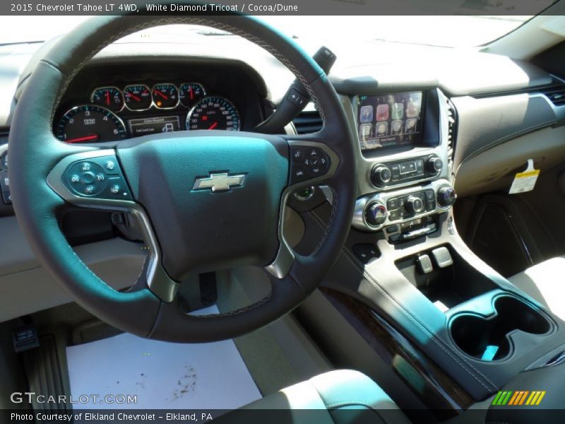 White Diamond Tricoat / Cocoa/Dune 2015 Chevrolet Tahoe LT 4WD