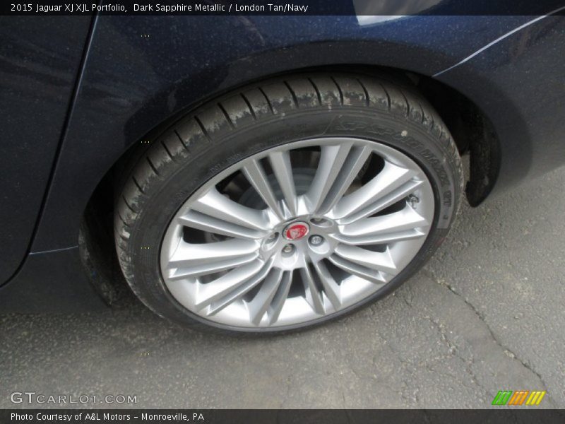 Dark Sapphire Metallic / London Tan/Navy 2015 Jaguar XJ XJL Portfolio
