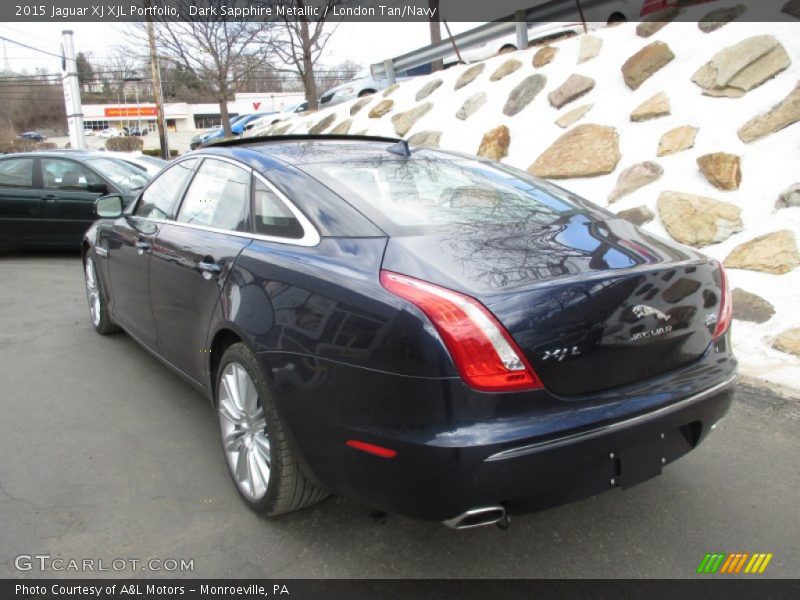 Dark Sapphire Metallic / London Tan/Navy 2015 Jaguar XJ XJL Portfolio