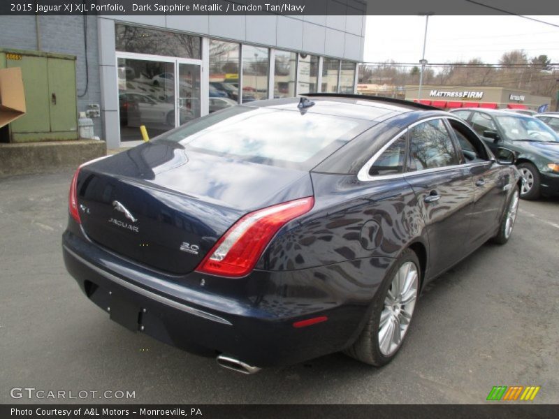 Dark Sapphire Metallic / London Tan/Navy 2015 Jaguar XJ XJL Portfolio