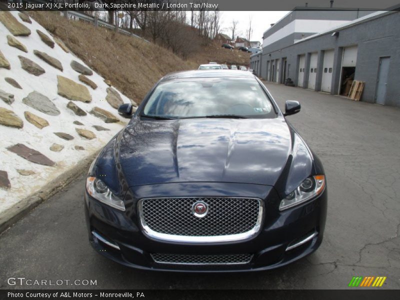 Dark Sapphire Metallic / London Tan/Navy 2015 Jaguar XJ XJL Portfolio