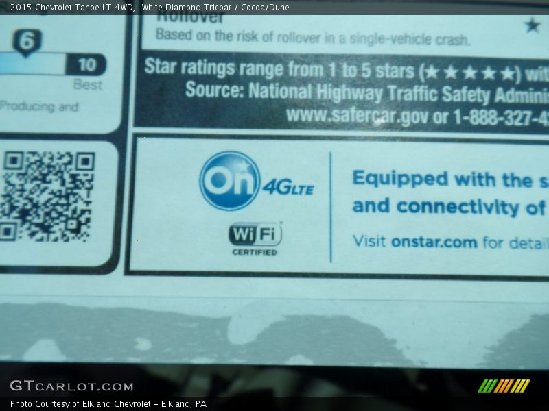White Diamond Tricoat / Cocoa/Dune 2015 Chevrolet Tahoe LT 4WD