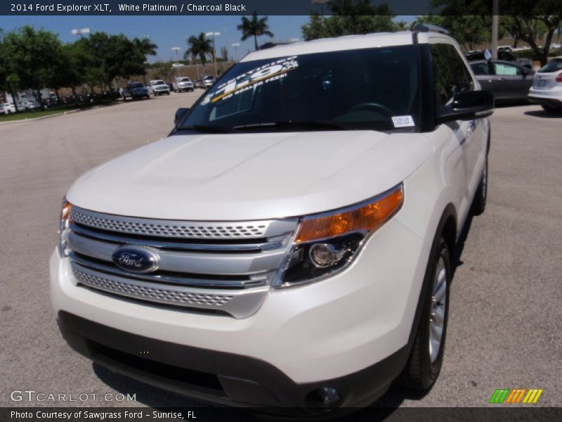 White Platinum / Charcoal Black 2014 Ford Explorer XLT