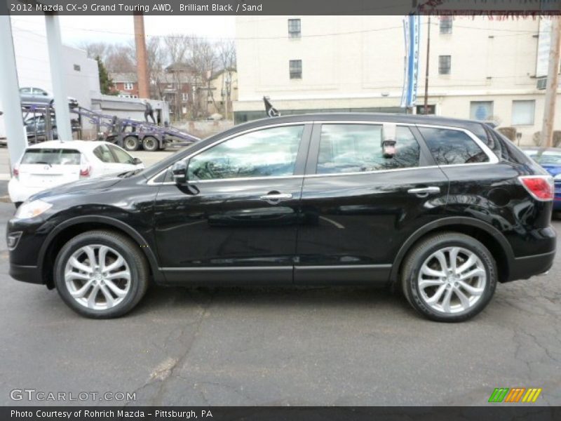 Brilliant Black / Sand 2012 Mazda CX-9 Grand Touring AWD