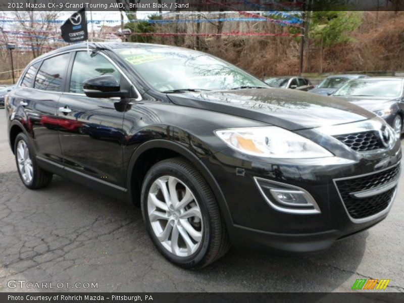 Brilliant Black / Sand 2012 Mazda CX-9 Grand Touring AWD