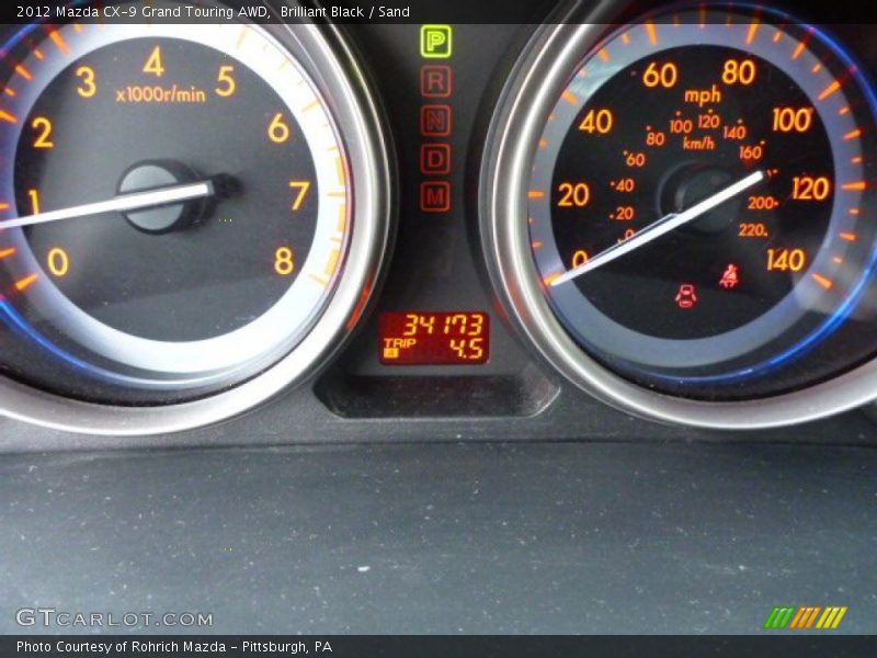 Brilliant Black / Sand 2012 Mazda CX-9 Grand Touring AWD