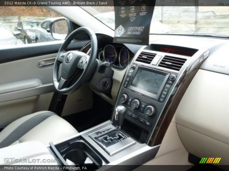 Brilliant Black / Sand 2012 Mazda CX-9 Grand Touring AWD