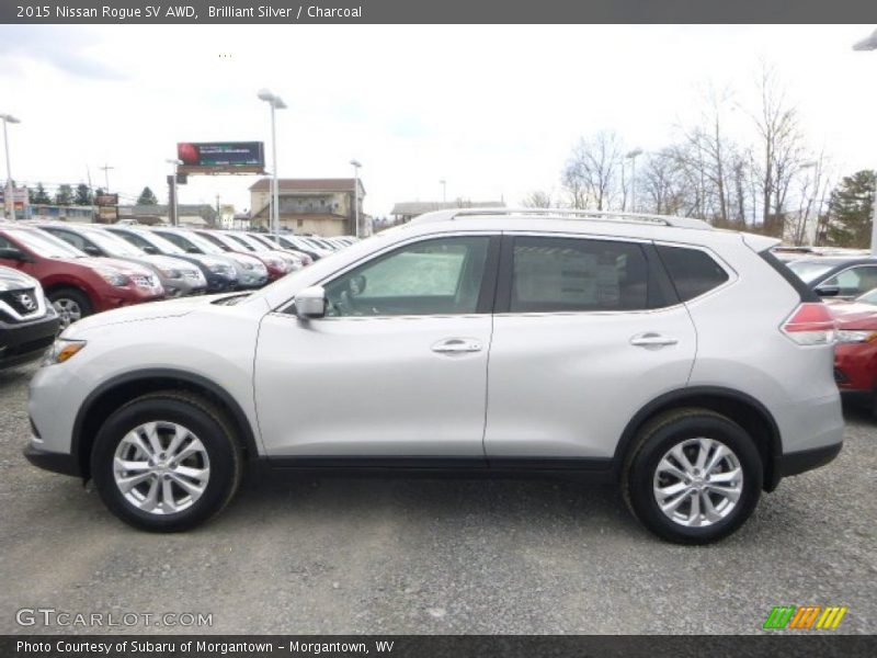 Brilliant Silver / Charcoal 2015 Nissan Rogue SV AWD