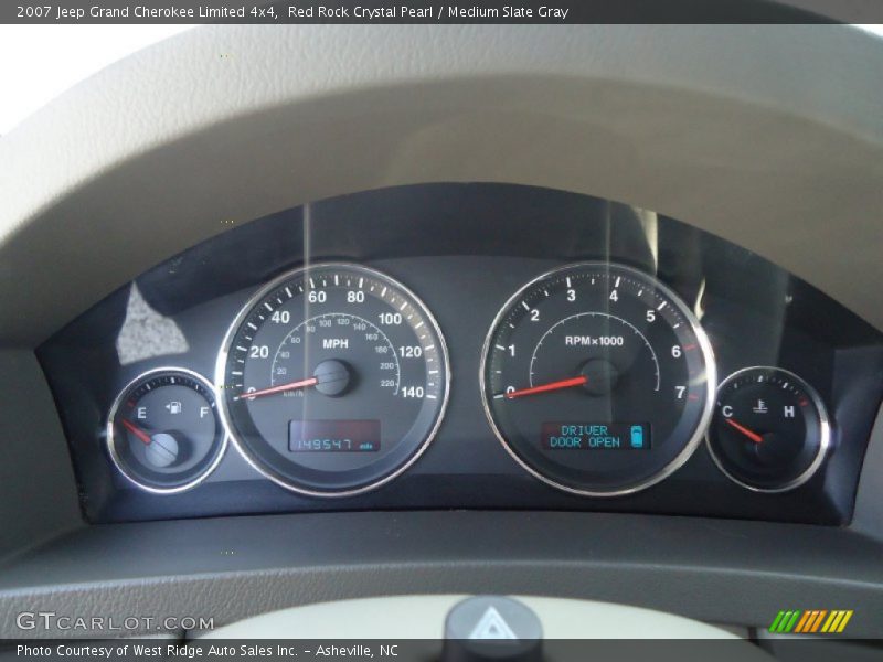 Red Rock Crystal Pearl / Medium Slate Gray 2007 Jeep Grand Cherokee Limited 4x4