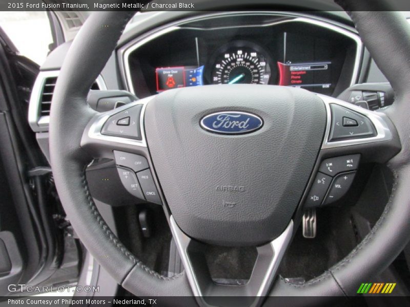 Magnetic Metallic / Charcoal Black 2015 Ford Fusion Titanium