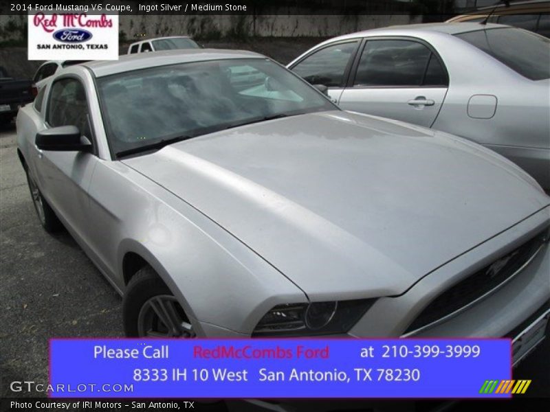 Ingot Silver / Medium Stone 2014 Ford Mustang V6 Coupe