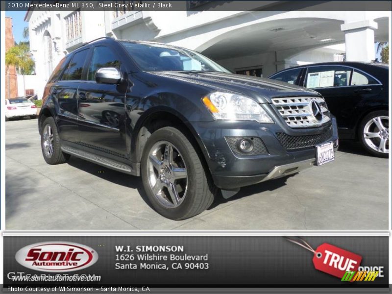 Steel Grey Metallic / Black 2010 Mercedes-Benz ML 350