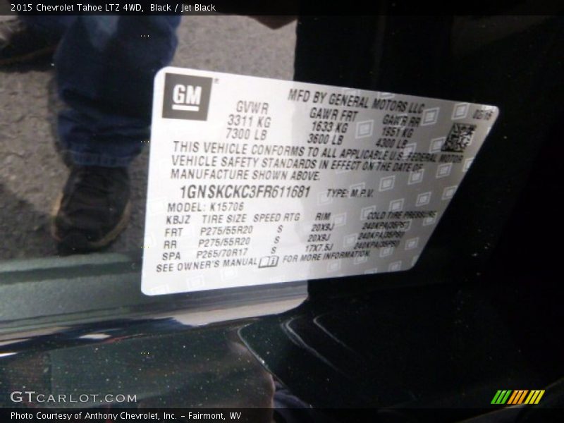 Black / Jet Black 2015 Chevrolet Tahoe LTZ 4WD