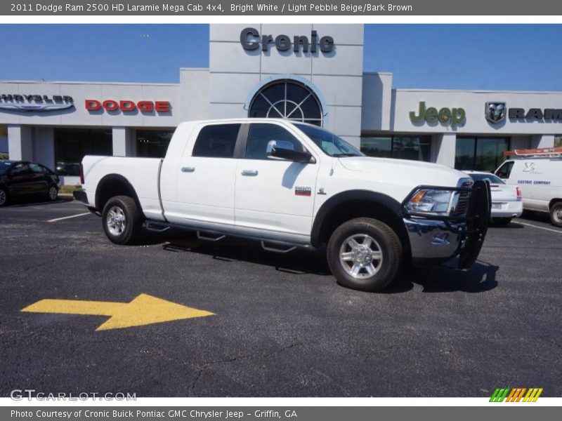 Bright White / Light Pebble Beige/Bark Brown 2011 Dodge Ram 2500 HD Laramie Mega Cab 4x4