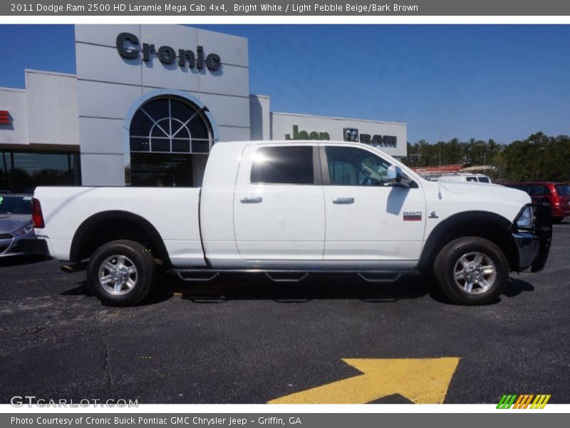 Bright White / Light Pebble Beige/Bark Brown 2011 Dodge Ram 2500 HD Laramie Mega Cab 4x4