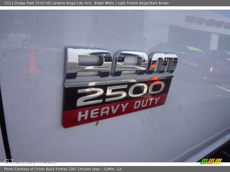 Bright White / Light Pebble Beige/Bark Brown 2011 Dodge Ram 2500 HD Laramie Mega Cab 4x4