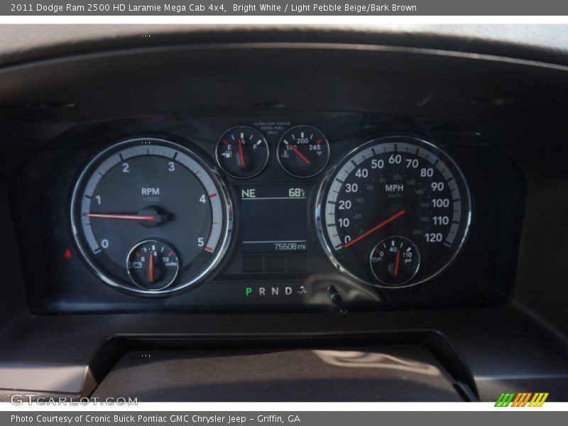 Bright White / Light Pebble Beige/Bark Brown 2011 Dodge Ram 2500 HD Laramie Mega Cab 4x4