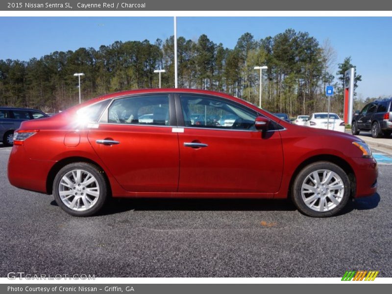 Cayenne Red / Charcoal 2015 Nissan Sentra SL