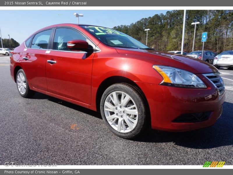Cayenne Red / Charcoal 2015 Nissan Sentra SL