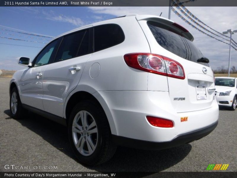 Frost White Pearl / Beige 2011 Hyundai Santa Fe Limited AWD