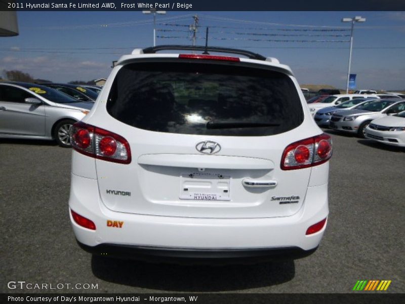 Frost White Pearl / Beige 2011 Hyundai Santa Fe Limited AWD