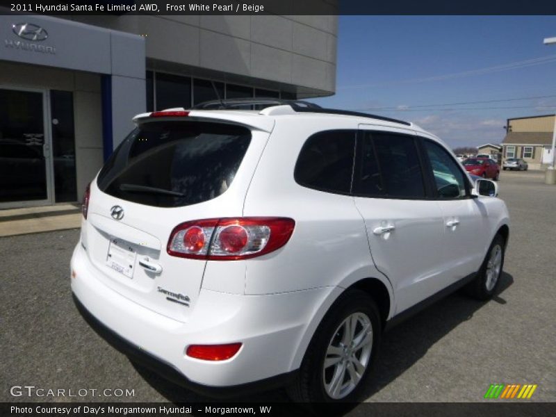 Frost White Pearl / Beige 2011 Hyundai Santa Fe Limited AWD