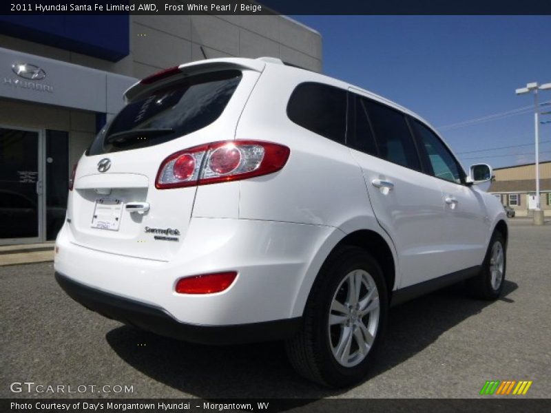 Frost White Pearl / Beige 2011 Hyundai Santa Fe Limited AWD