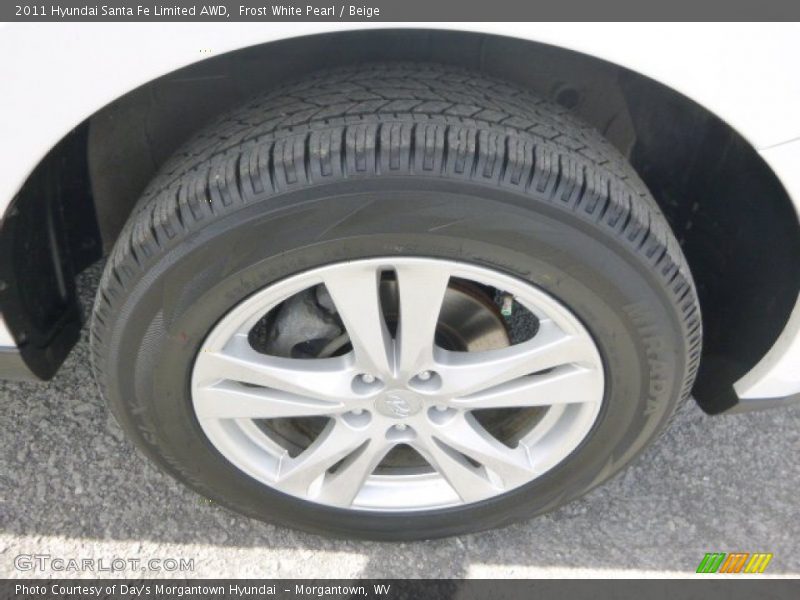 Frost White Pearl / Beige 2011 Hyundai Santa Fe Limited AWD