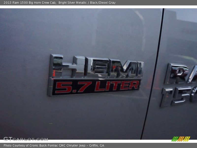 Bright Silver Metallic / Black/Diesel Gray 2013 Ram 1500 Big Horn Crew Cab