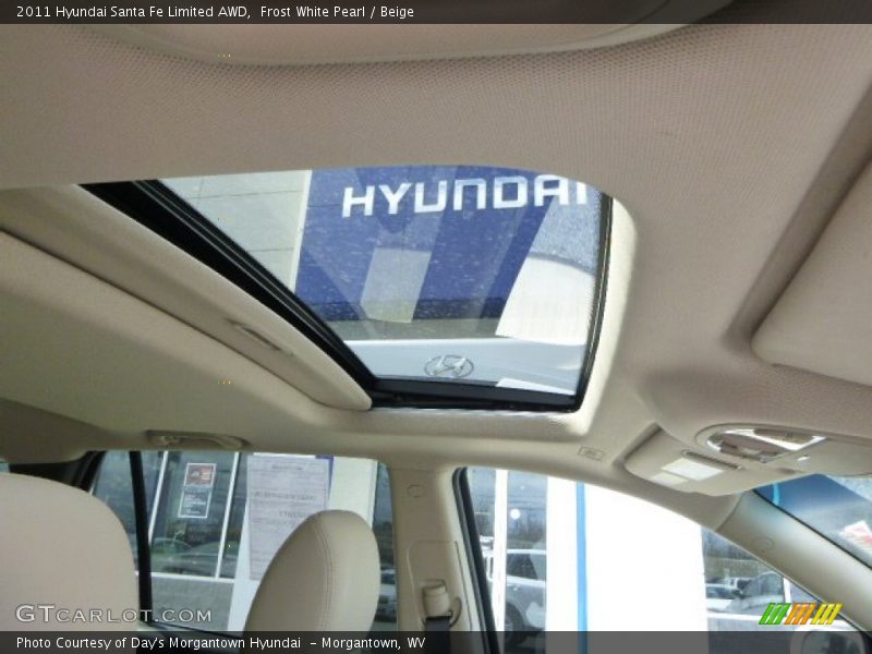 Frost White Pearl / Beige 2011 Hyundai Santa Fe Limited AWD