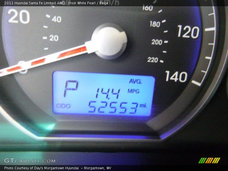 Frost White Pearl / Beige 2011 Hyundai Santa Fe Limited AWD