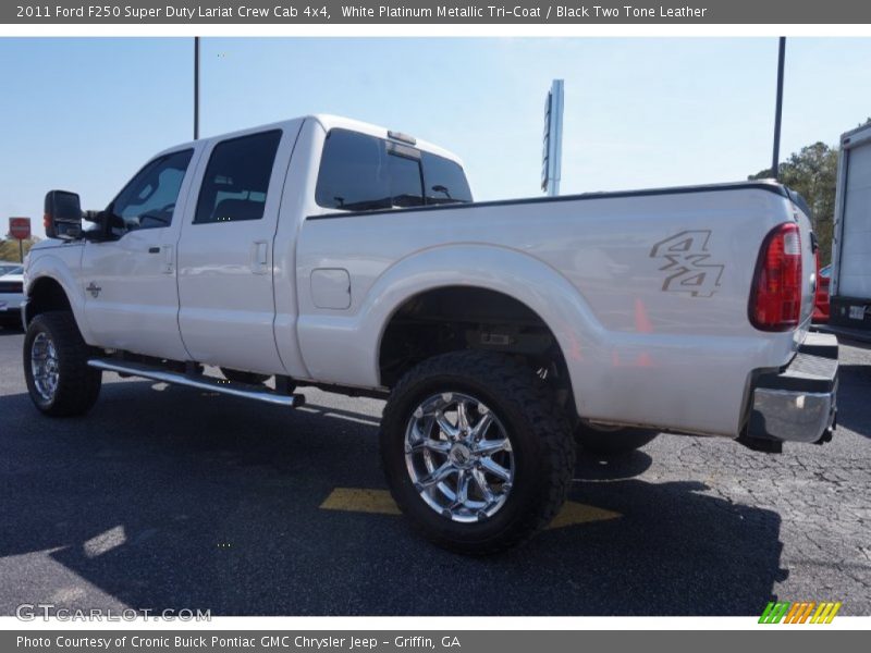 White Platinum Metallic Tri-Coat / Black Two Tone Leather 2011 Ford F250 Super Duty Lariat Crew Cab 4x4