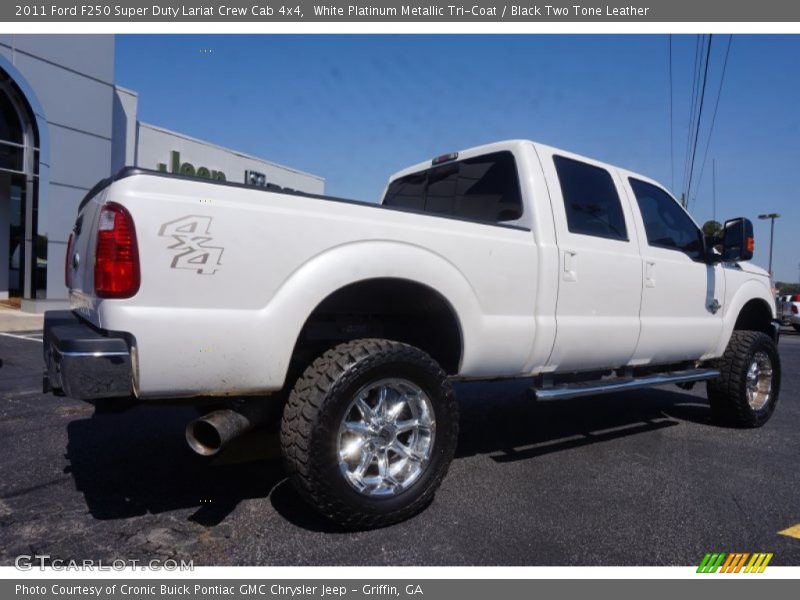 White Platinum Metallic Tri-Coat / Black Two Tone Leather 2011 Ford F250 Super Duty Lariat Crew Cab 4x4