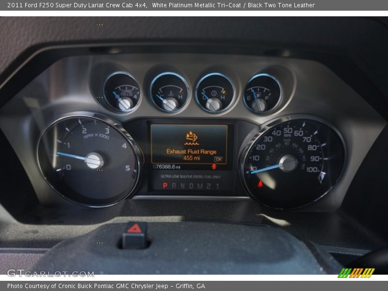 White Platinum Metallic Tri-Coat / Black Two Tone Leather 2011 Ford F250 Super Duty Lariat Crew Cab 4x4