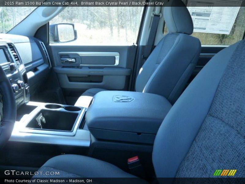 Brilliant Black Crystal Pearl / Black/Diesel Gray 2015 Ram 1500 Big Horn Crew Cab 4x4