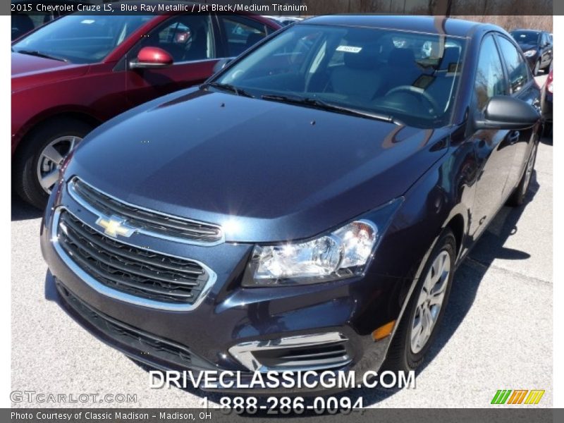 Blue Ray Metallic / Jet Black/Medium Titanium 2015 Chevrolet Cruze LS