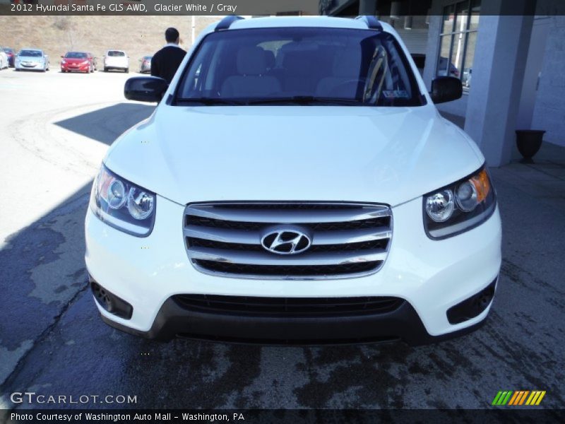 Glacier White / Gray 2012 Hyundai Santa Fe GLS AWD