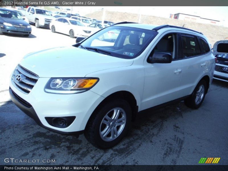 Glacier White / Gray 2012 Hyundai Santa Fe GLS AWD