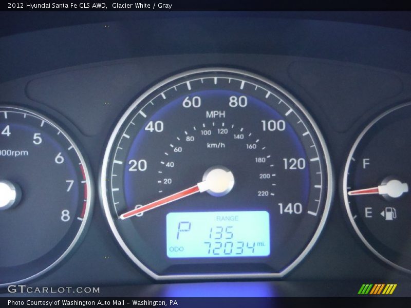 Glacier White / Gray 2012 Hyundai Santa Fe GLS AWD