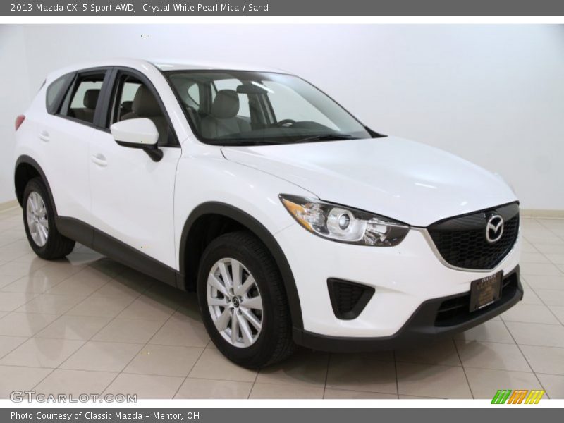 Crystal White Pearl Mica / Sand 2013 Mazda CX-5 Sport AWD