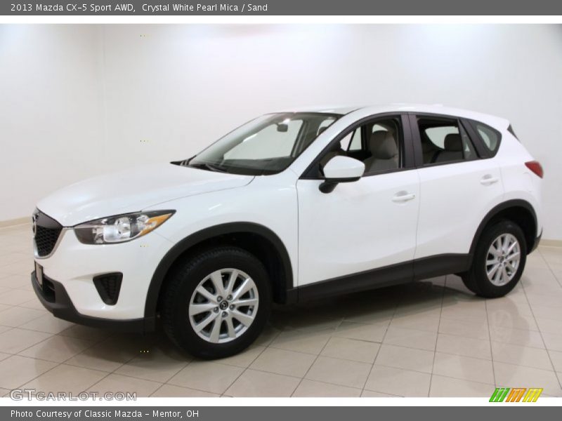 Crystal White Pearl Mica / Sand 2013 Mazda CX-5 Sport AWD