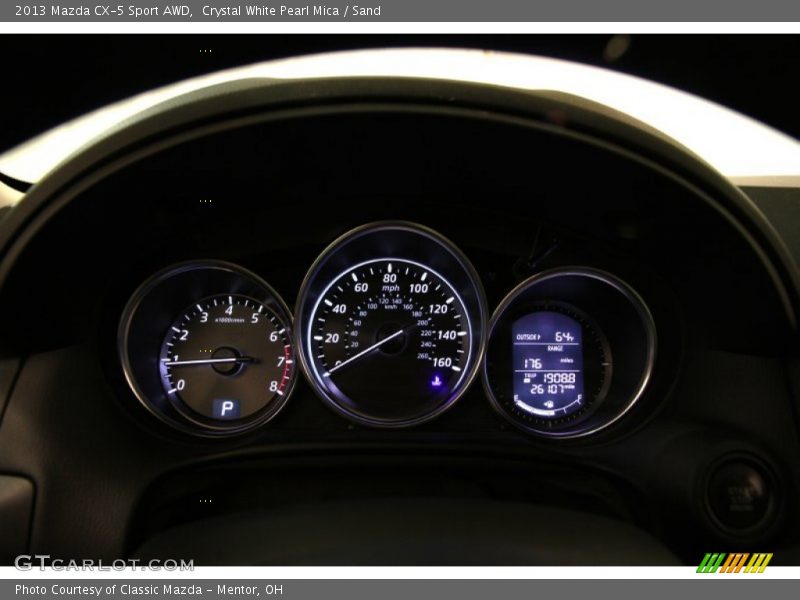 Crystal White Pearl Mica / Sand 2013 Mazda CX-5 Sport AWD